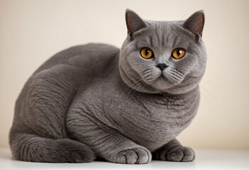 Portrait of a British Shorthair cat. Generative AI