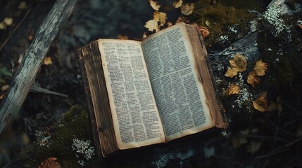 An open book lying flat, with visible pages turning slightly, inviting the reader into its contents. The image captures the essence of knowledge, education, and imagination, symbolizing storytelling, 