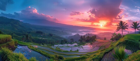 Sticker - Sunrise Over Rice Terraces