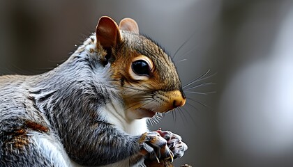 Intricate Details of an Eastern Grey Squirrel in Nature