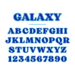 Wall Mural - Galaxy font. Vintage sport font in american style for football, baseball or basketball logos and t-shirt.	