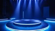 © AI Stock House - Ring line effect glow scene area round led platform round display stage game show floor emptiness
