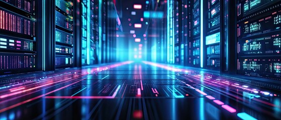 Neon Server Room