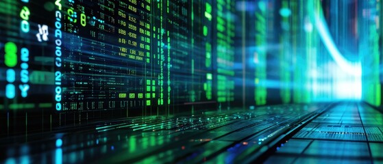 Abstract Digital Data Server Room