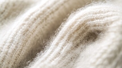 close-up of a soft, white knitted fabric with a textured pattern.