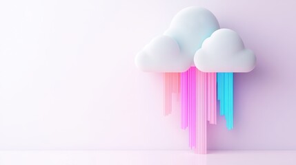 A stylized illustration of a cloud with data flowing in and out, showcasing the concept of data storage and retrieval in the cloud.