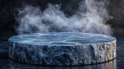 Wall Mural - Stone Podium with Smoke Effect  Mockup Product Display  Abstract Background