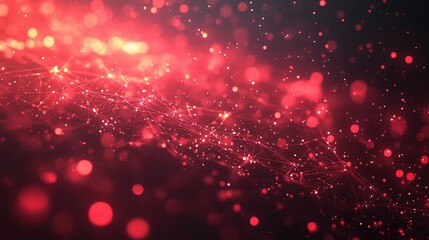 Wall Mural - A captivating abstract background featuring vibrant red particles and glowing lights, perfect for various digital designs.