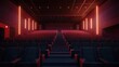 © almeera - Empty Cinema Auditorium with Red Lighting