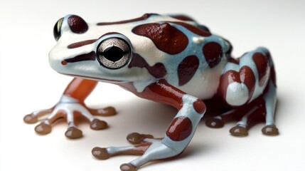 Wall Mural - Vibrant Poison Dart Frog on White Background