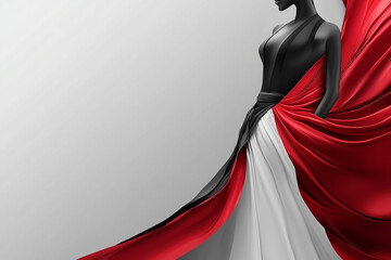 Wall Mural - Presentation fashion design wallpaper with large blank space for text. Generative AI.	