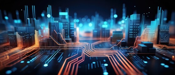 Cityscape on a Circuit Board