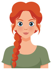 Sticker - Red-Haired Woman with Braid