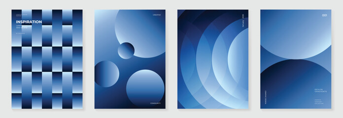modern gradient poster background vector set. minimalist style cover template with monotone perspect