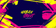 © iOktavDesign - Vibrant Urban Street Background with Neon Yellow and Pink Paint Splashes in a Graffiti Style. Abstract Sporty Background with Brush Strokes and Grunge Texture Design Elements