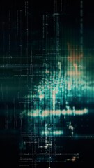 Leinwandbilder - Futuristic metaverse, hi-tech digital data telemetry with encrypted numbers, display dynamic background for computer desktop vertical screen display format