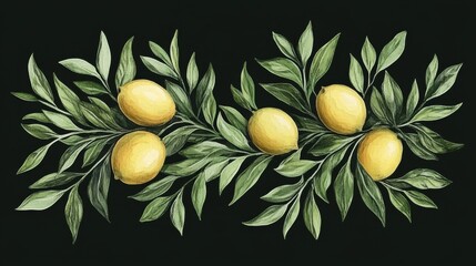 Wall Mural - etrog fruits simple flat illustartion 