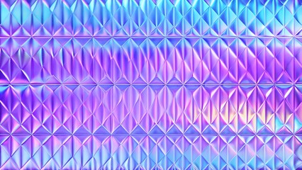 Seamless trendy iridescent rainbow corrugated ribbed glass background. Soft pastel holographic background. Modern blurry pearlescent unicorn foil abstract 3D rendering