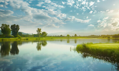 Wall Mural - golf-themed graphic advertising backgrounds.