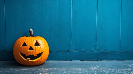 Wall Mural - Halloween background with jack - o - lantern and pumpkin