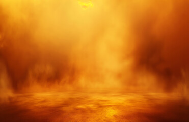 Wall Mural - Abstract orange background with blurred brown and yellow fog, studio room for product presentation in the style of vector style