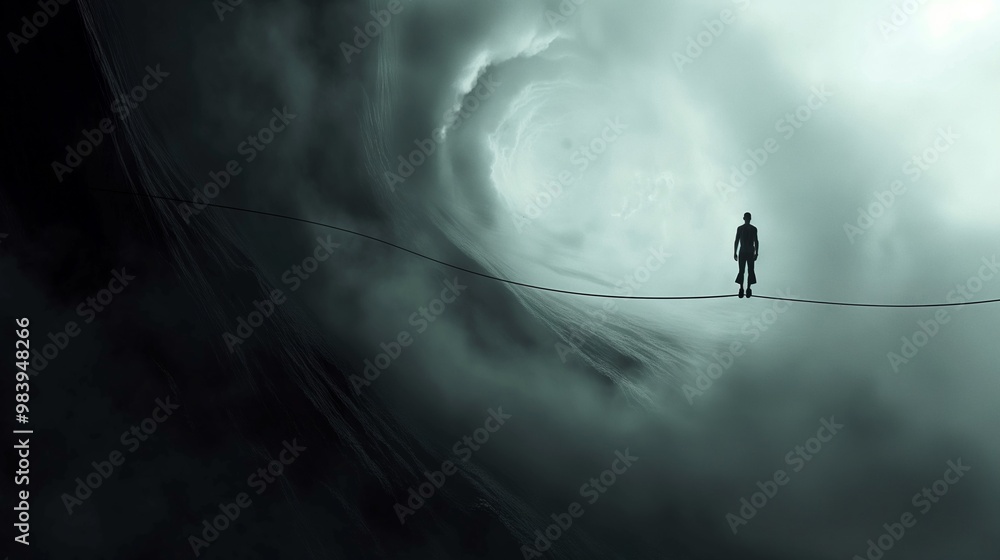 Taking Risks Art concept art of taking risk of a young person Stock Illustration | Adobe ...