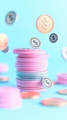 Poster - Stack of Dollar Coins.