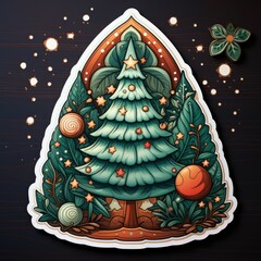 Wall Mural - Colorful and Cheerful Festive Sticker Celebrating the Magic of Christmas