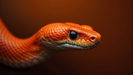 Wall Mural - orange snake with black eyes close-up