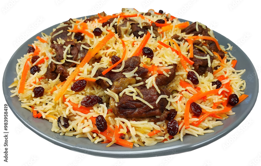 Kabuli pulao, pilat, the national dish of Afghanistan, rice with meat ...