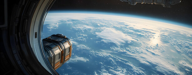 Wall Mural - suitable for space exploration, sci-fi themes and futuristic presentations, this futuristic space st