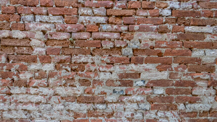 Wall Mural - red brick wall lines pink horizontal retro ancient vintage texture background