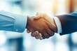 © Trushchenko_O - Two men shake hands in a business meeting. The handshake is a symbol of agreement and trust. Concept of professionalism and collaboration