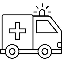 Wall Mural - Ambulance vector icon in outline style 