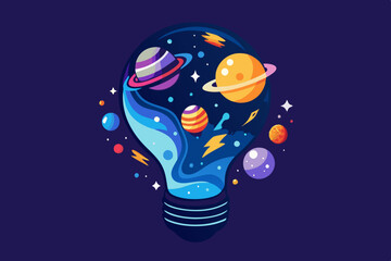 Wall Mural - creative light bulb concept symbolizing innovation, energy, and inspiration, illustrated as a vector