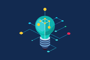 Wall Mural - a glowing light bulb symbolizing creativity, innovation, and bright ideas