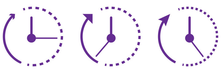 Wall Mural - Clock countdown icon in flat style. Time chronometer vector illustration on white isolated background. Clock business concept