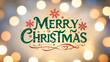 © Erlinda - merry christmas lettering on blurred lights bokeh background