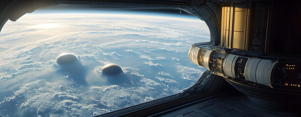 Wall Mural - suitable for space exploration, sci-fi themes and futuristic presentations, this futuristic space st