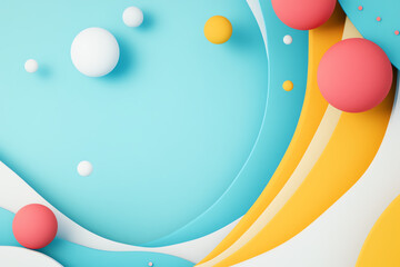 Wall Mural - colorful abstract shapes and patterns decorate a smooth background, creating a dynamic visual experi