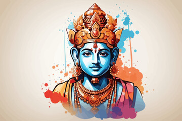 Wall Mural - vedic ketu in water color illustration