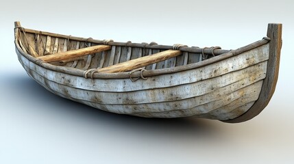  Vintage wooden boat with a weathered appearance, ideal for maritime-themed projects and coastal scenery.