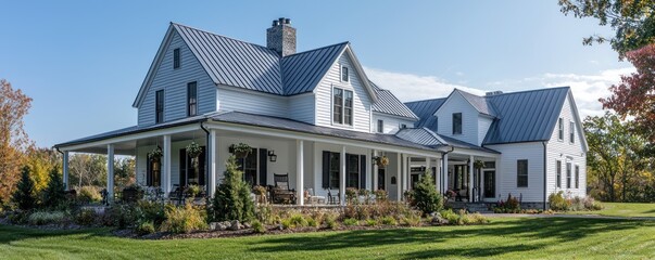 Wall Mural - a historic farmhouse converted into a bed and breakfast with james hardie siding, preserving its ori