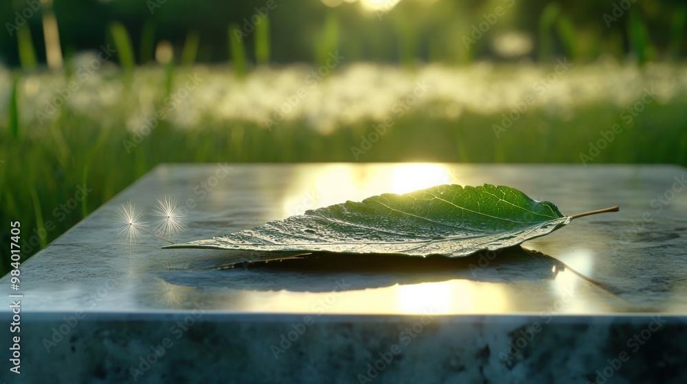 Dandelion leaf presentation: A jagged dandelion leaf laid flat on a ...