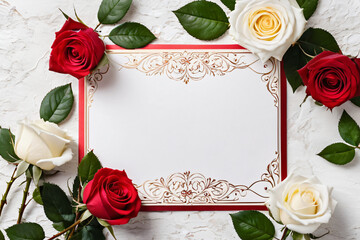 Poster - frame with roses