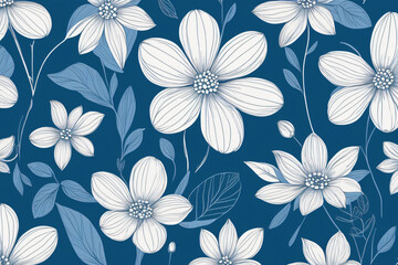 Sticker - seamless floral pattern