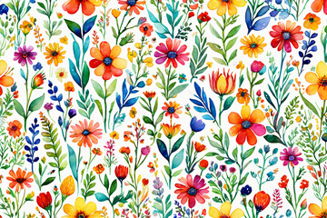 Sticker - seamless floral pattern