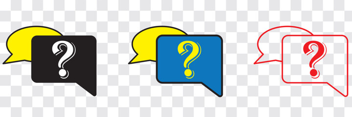 Wall Mural - Comment question line icon set. faq line icon. question and answer pictogram. inquire bubble. ask or request sign. frequently asked questions icon for Ui designs.