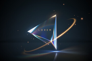 Wall Mural - triangle crystal with light effects