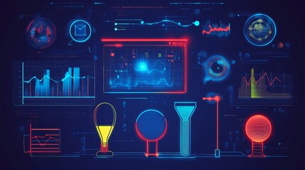 Data science banner featuring web icons for computer science and insights, including AI, big data, algorithms, analysis, statistics, knowledge, deep learning, and machine learning